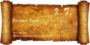 Kozma Tea névjegykártya